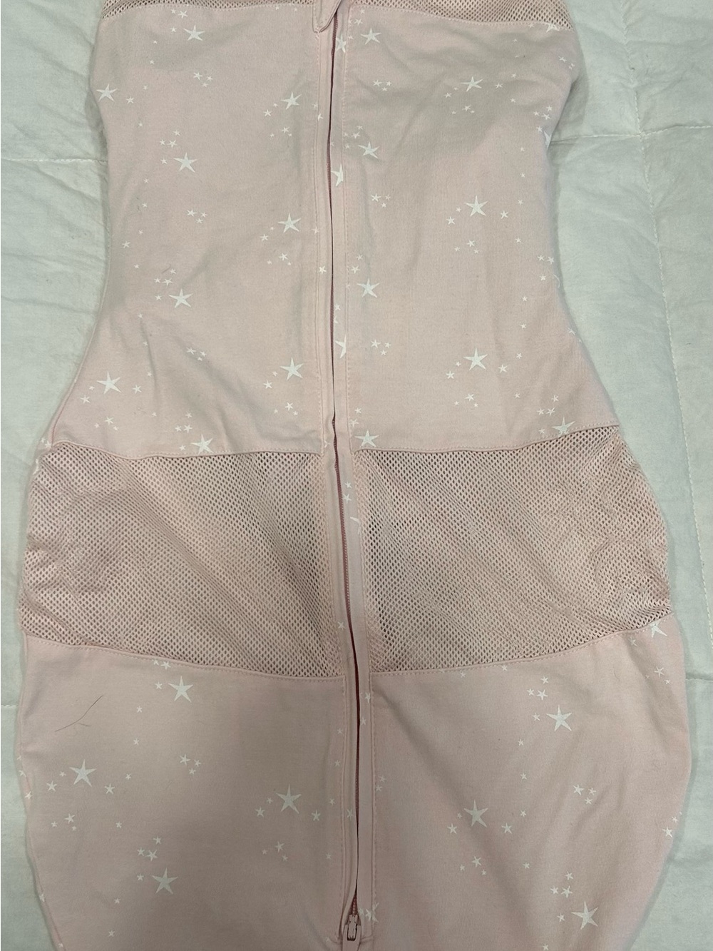 Pink Star-Print Mesh Panel Sleep Sack for Kids